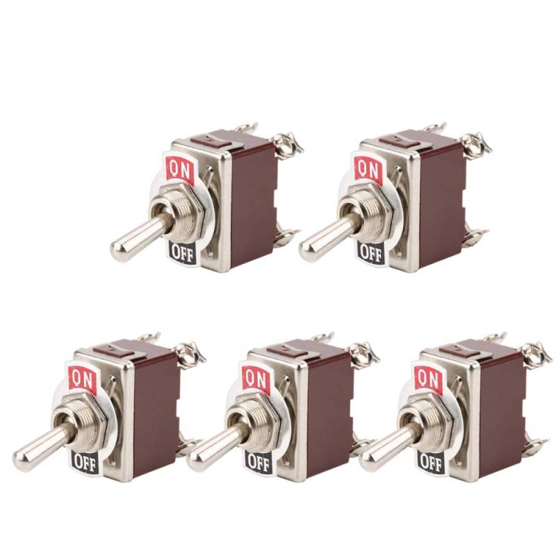 Mintice™ 5 X KFZ Auto 20A 125V 15A 250V Kippschalter Schalter Wippschalter DPST 4-Polig EIN/AUS Metall von Mintice