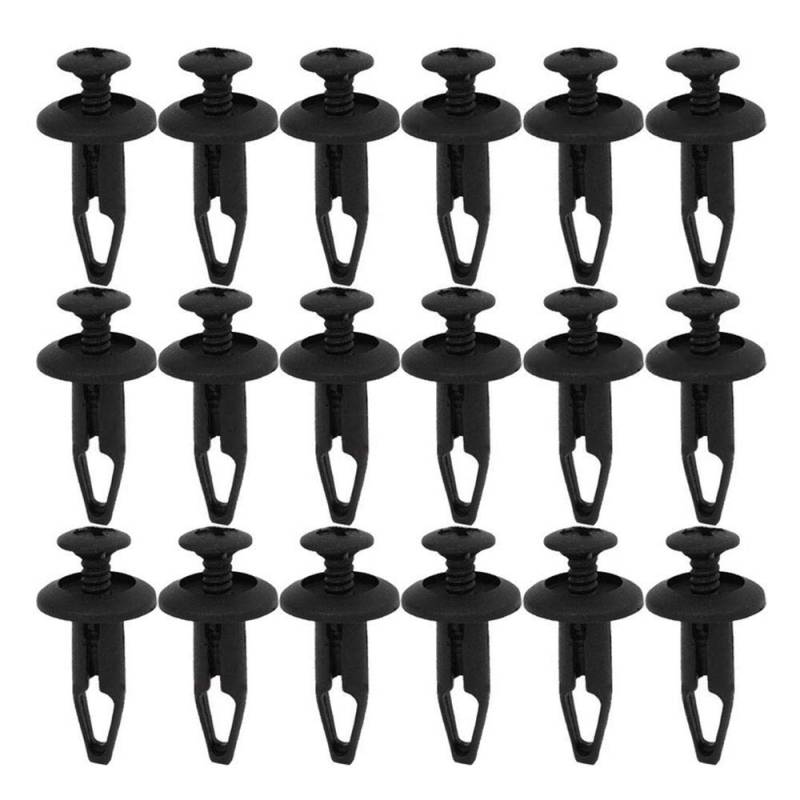 Mintice™ 50 Stück Kfz Auto Kunststoff-Push-Typ Niet Halter Verschluss Stoßstange Stift Clips 6.3mm Befestigung schwarz von Mintice