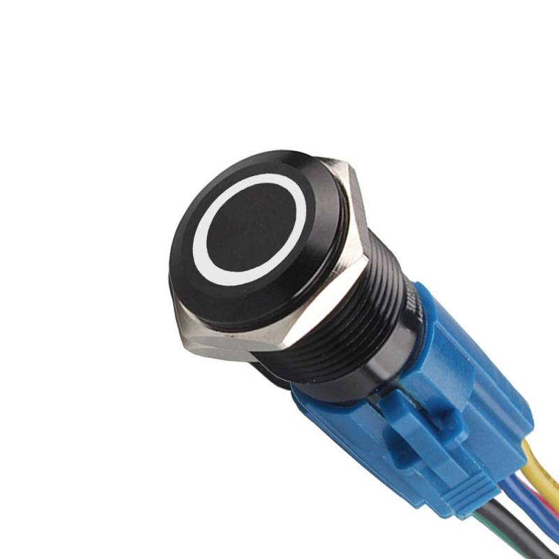 Mintice Schwarz Shell Engel Auge KFZ Kippschalter Druckschalter Schalter Drucktaster Druckknopf 16mm 12V Weiß Licht Steckdose Stecker von Mintice