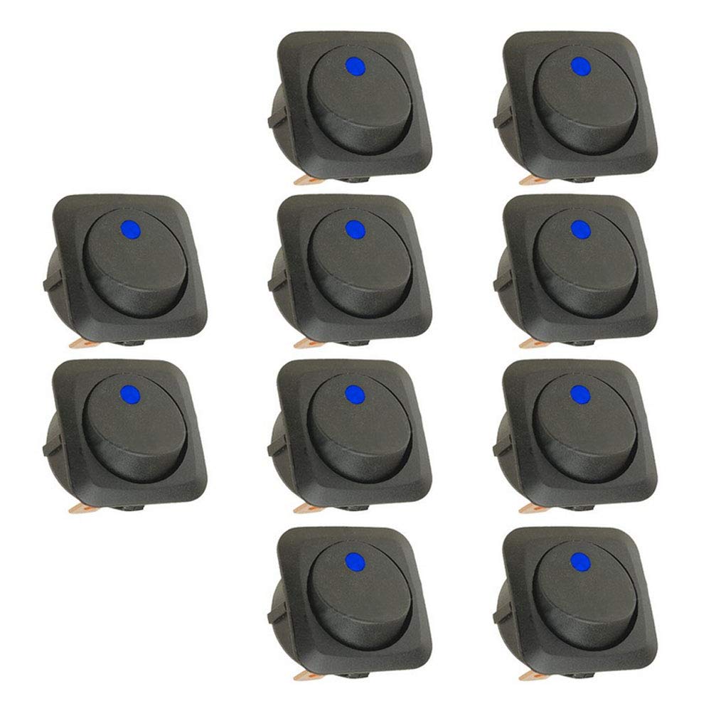 Mintice 10 Stück 12V 25A KFZ Schalter EIN/AUS Wippenschalter LED Beleuchtet Schalter Blau 25mm Mintice 10 Stück 12V 25A KFZ Schalter EIN/AUS Wippenschalter LED Beleuchtet Schalter Blau 25mm von Mintice