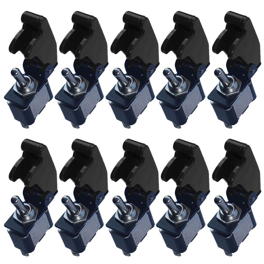 Mintice 10 Stück Schwarz Abdeckung Kfz Kippschalter Schalter Wippschalter 12V 20A 2-Polig Metall Mintice 10 Stück Schwarz Abdeckung Kfz Kippschalter Schalter Wippschalter 12V 20A 2-Polig Metall von Mintice
