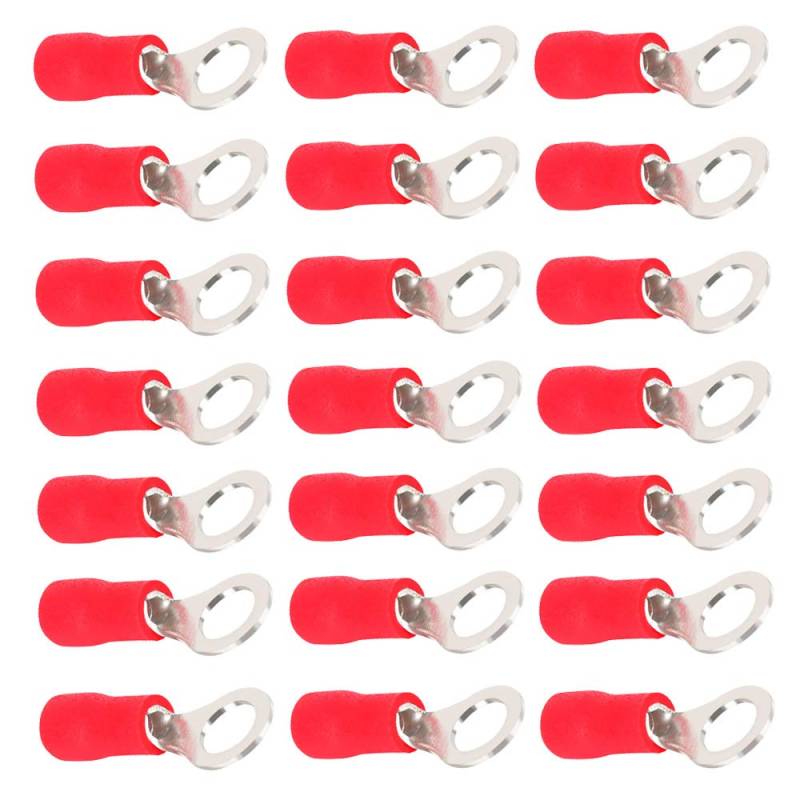 Mintice 100 Rot M4 Kupfer Kabelschuhe Ring Anschlussklemme 16-22 Ga AWG Crimp Kabel Elektrischer Crimpkabelsatz Drahtklemmen Quetschverbindern Steckverbinder kabelverbinder von Mintice