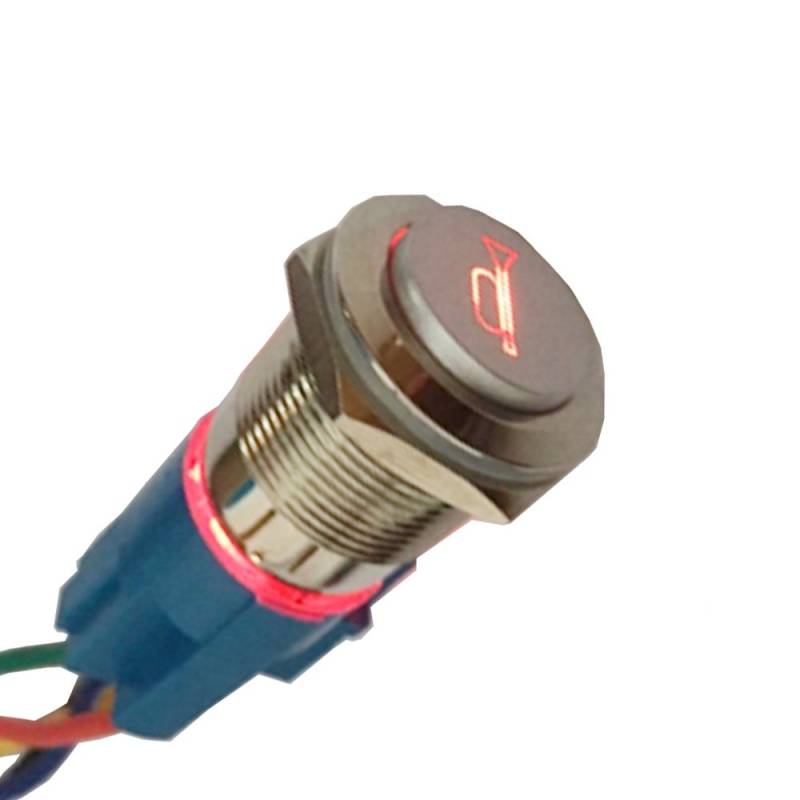 Mintice 19mm KFZ Kippschalter Wippschalter Druckschalter Schalter Drucktaster 12V Rot LED Licht Metall Lautsprecher Horn Steckdose Stecker von Mintice