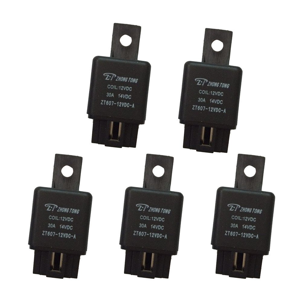 Mintice 5 Stück schwarz 12V 40A Eisen-Back KFZ Relais Öffner Schließer Motorrad Wechselrelais Leistungsrelais Mintice 5 Stück schwarz 12V 40A Eisen-Back KFZ Relais Öffner Schließer Motorrad Wechselrelais Leistungsrelais von Mintice