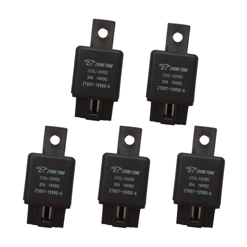 Mintice 5 Stück schwarz 12V 40A Eisen-Back KFZ Relais Öffner Schließer Motorrad Wechselrelais Leistungsrelais von Mintice