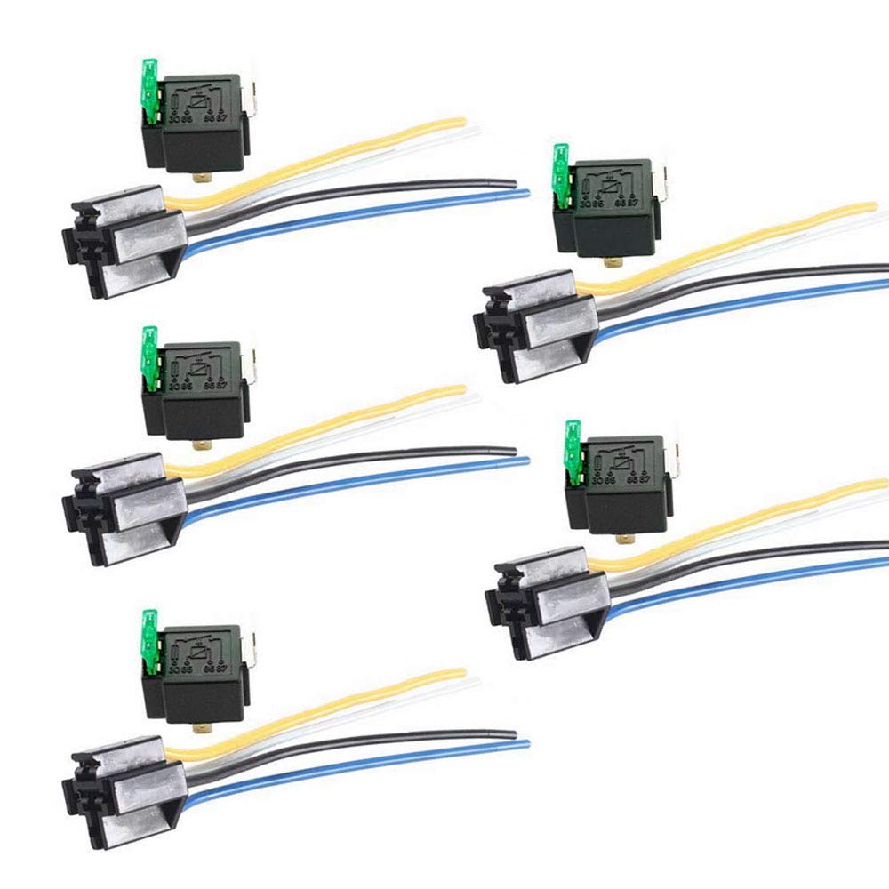 Mintice 5 X 12V 30A 4-Polig SPST KFZ Relais Öffner Schließer Wechselrelais Leistungsrelais Sicherung Buchse Stecker Motorrad Boot Mintice 5 X 12V 30A 4-Polig SPST KFZ Relais Öffner Schließer Wechselrelais Leistungsrelais Sicherung Buchse Stecker Motorrad Boot von Mintice