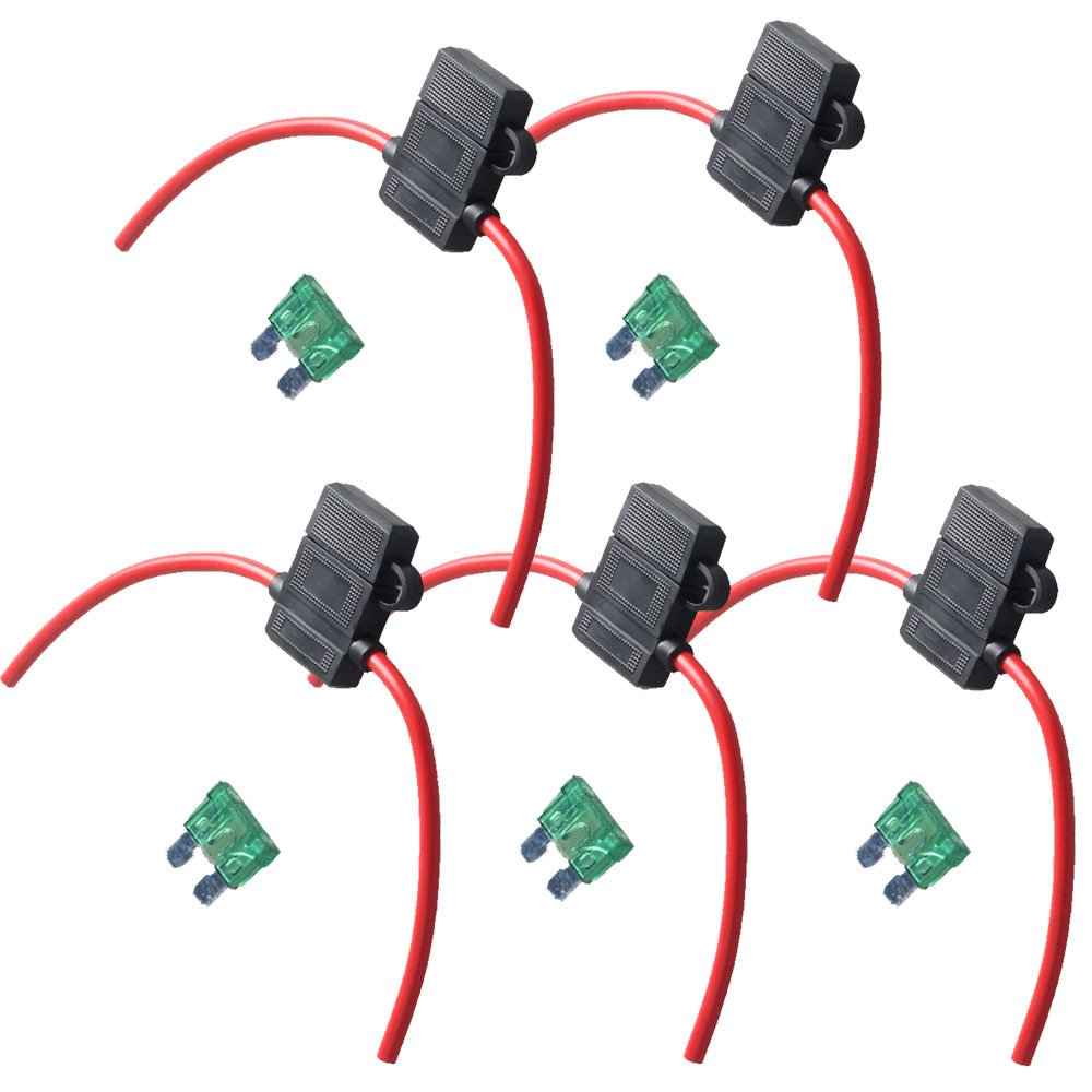 Mintice 5 X KFZ Sicherungshalter Gehäuse vergossen Flachsicherungen 12 Ga 30A Inline Wasserdichte Box Stecker Mintice 5 X KFZ Sicherungshalter Gehäuse vergossen Flachsicherungen 12 Ga 30A Inline Wasserdichte Box Stecker von Mintice