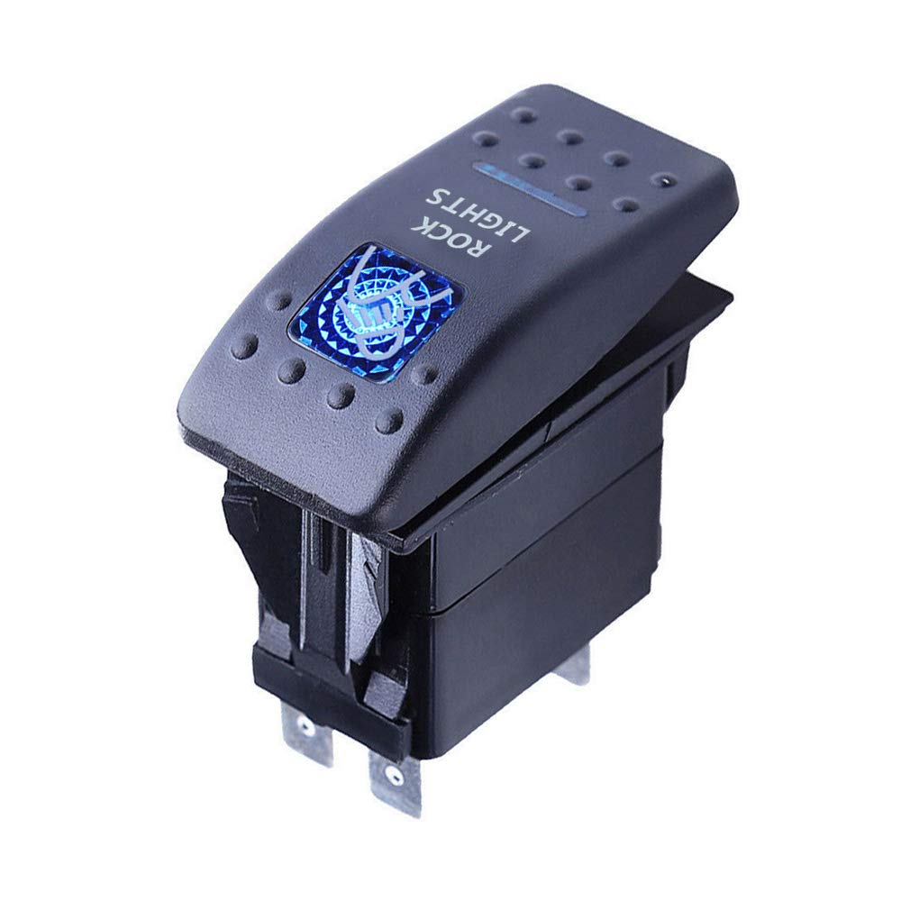 Mintice 12V KFZ Blau LED Licht Beleuchtet Wippenschalter Kippschalter Auto Armaturenbrett Schalter Rock Light von Mintice