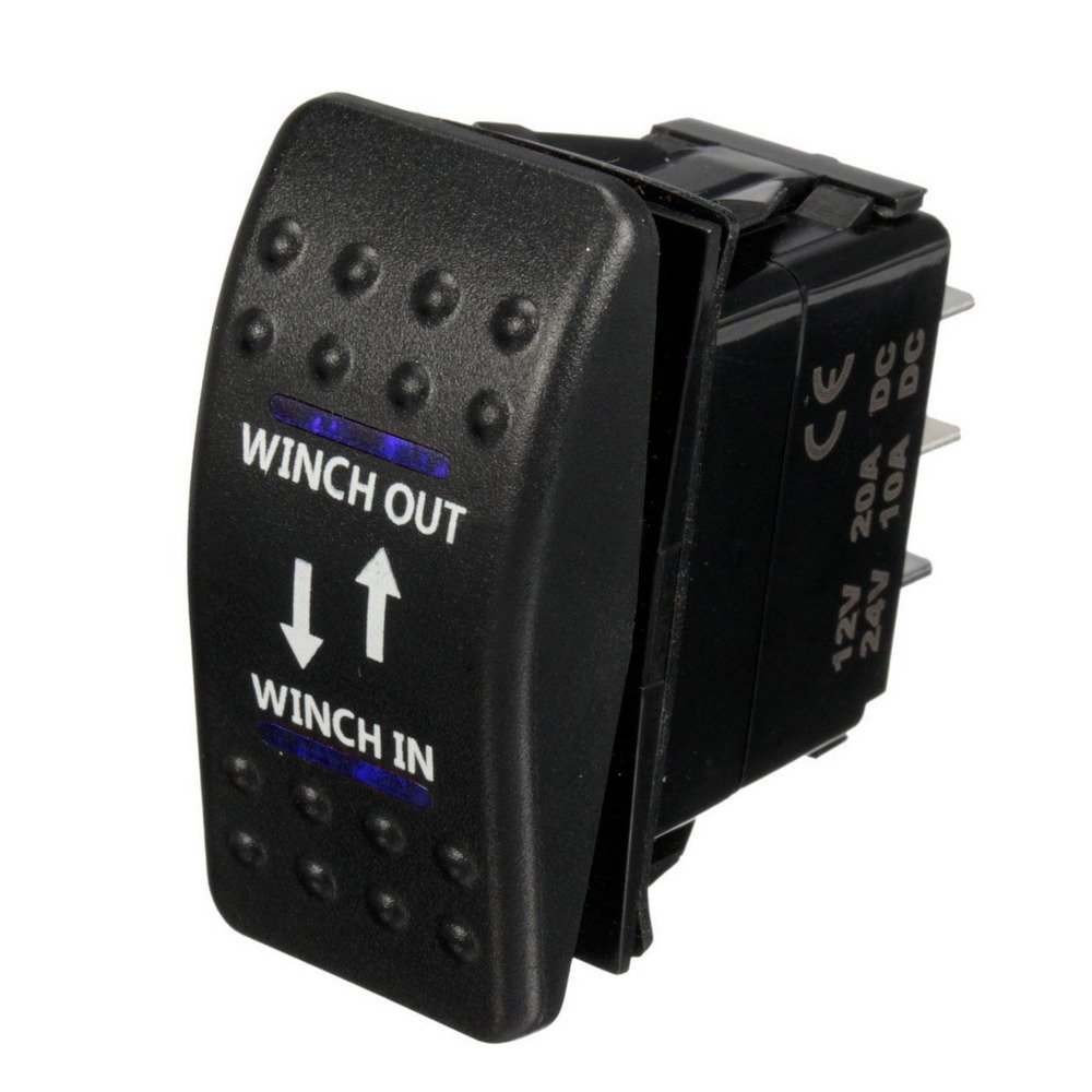 Mintice 12V KFZ Blau LED Licht Momentschalter Wippenschalter Kippschalter Auto Armaturenbrett Schalter Winch in out Light 7-Polig Mintice 12V KFZ Blau LED Licht Momentschalter Wippenschalter Kippschalter Auto Armaturenbrett Schalter Winch in out Light 7-Polig von Mintice