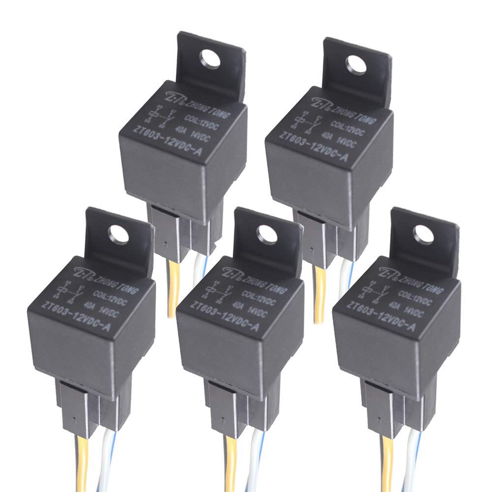 Mintice 5 X 12V 40A 4-Polig KFZ Relais Öffner Schließer Wechselrelais Leistungsrelais Buchse Stecker Motorrad Boot Mintice 5 X 12V 40A 4-Polig KFZ Relais Öffner Schließer Wechselrelais Leistungsrelais Buchse Stecker Motorrad Boot von Mintice
