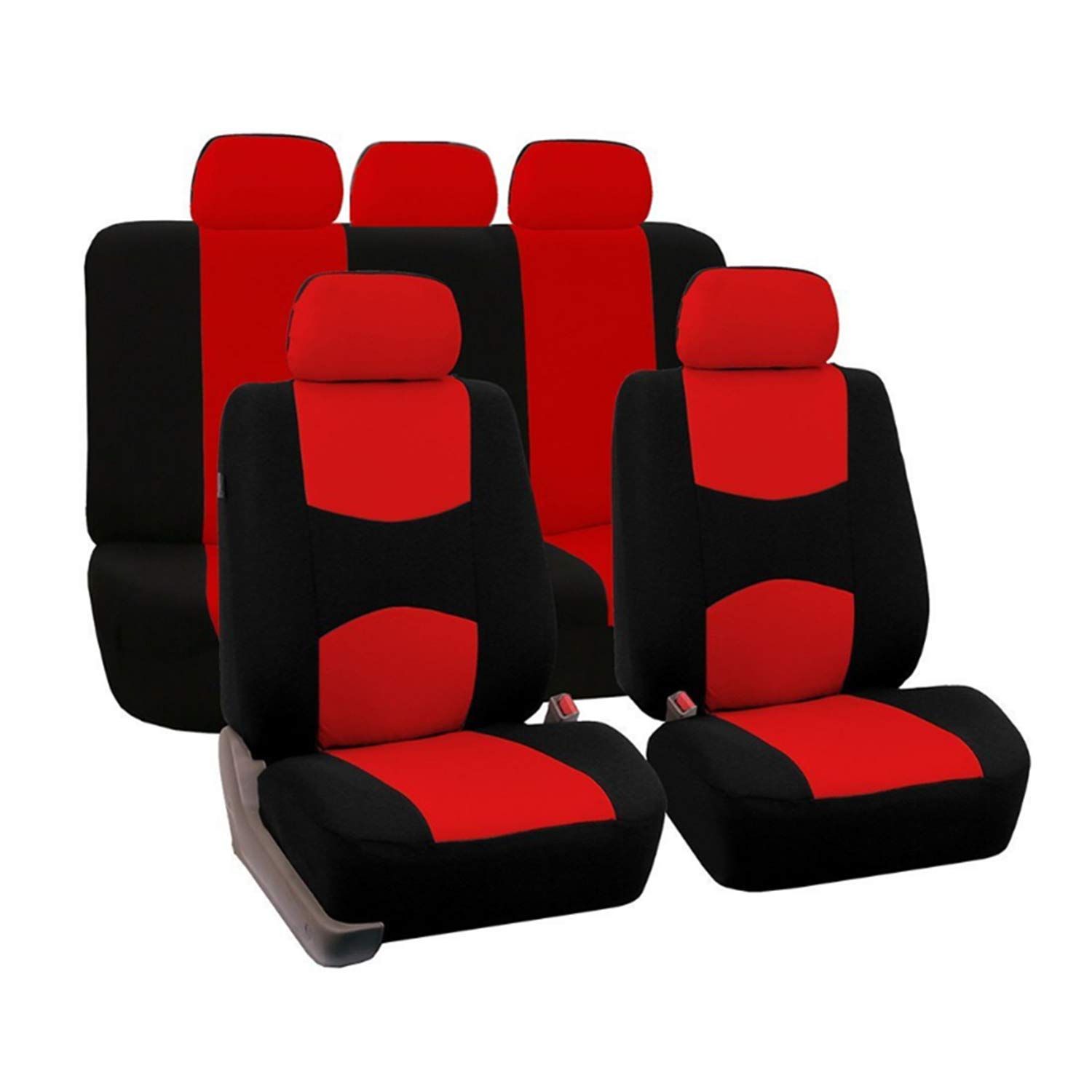 Mioke Sitzbezüge Auto Schonbezüge Universal,Autositzbezüge Set Auto-Zubehör Innenraum (Rot) von Guangyu