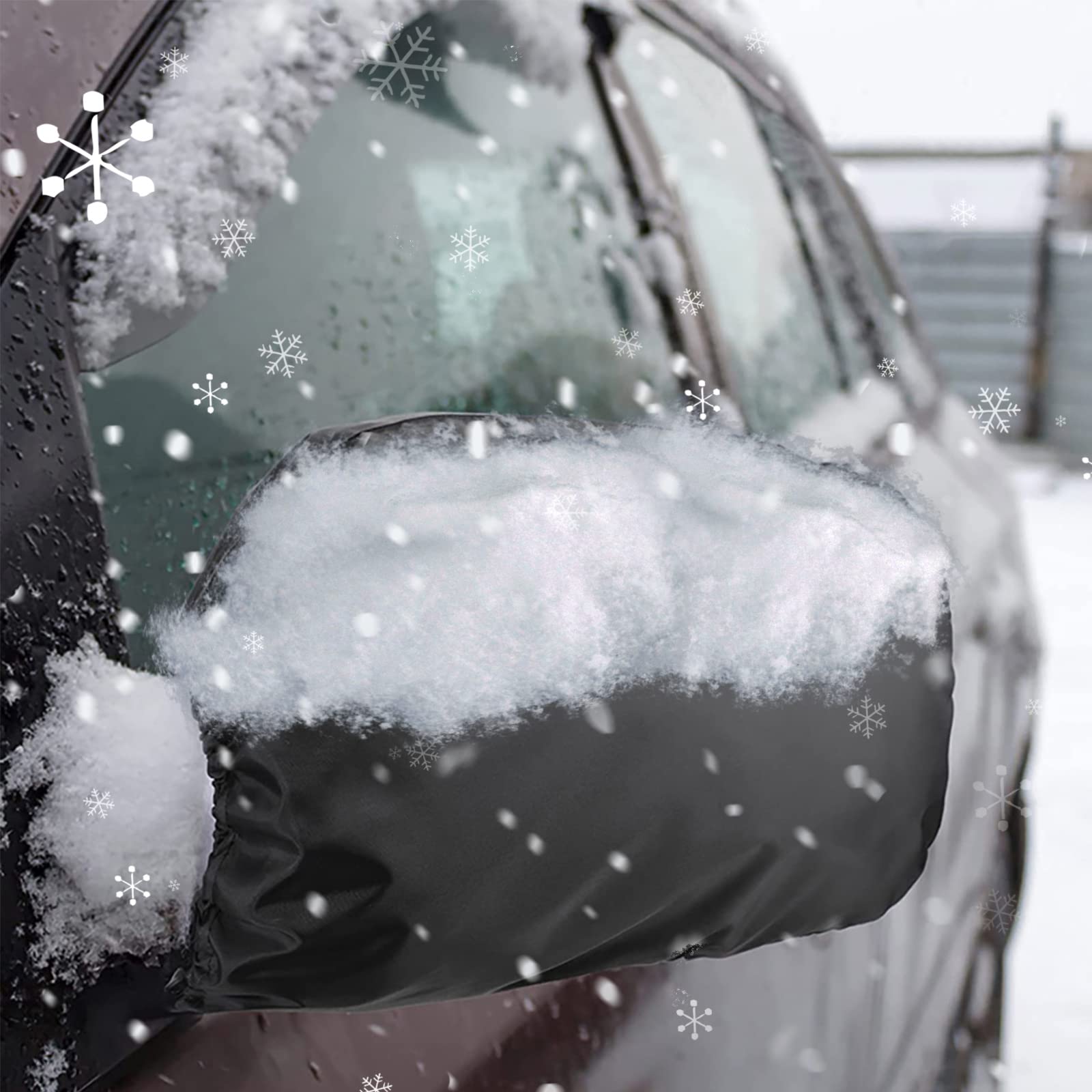 Mioloe 1Paar Rückspiegel Schnee Abdeckung Winter Seitenspiegel Frost Schnee Staub Schutz Oxford Tuch Abdeckung Auto außen Zubehör,1-2 Tage Lieferung (01) von Mioloe