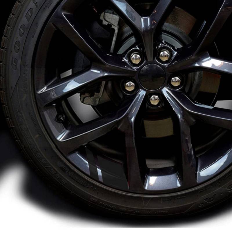 MIOLOE 6 Stück Autorad reflektierende Aufkleber Auto Felgen Aufkleber Streifen Racing Felgenaufkleber Auto Dekoration Zubehör für Größe 18"-21" Räder (Schwarz) von MIOLOE