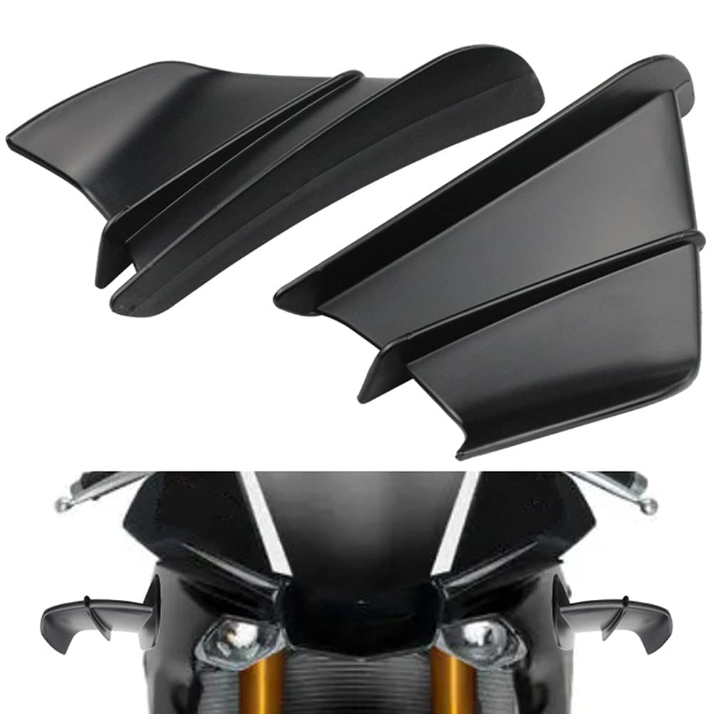 Mioloe Motorrad Winglet Aerodynamischer Spoiler Wing Carbon ABS Fiber mit Kleber für Yamaha YZF R1 R6 R25 für BMW S1000RR (Schwarz) von Mioloe