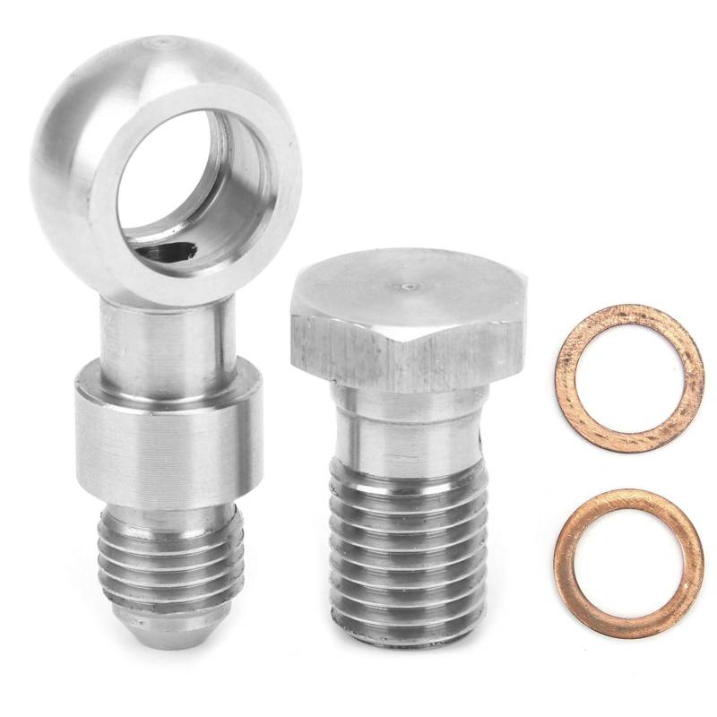 Miosugo Hohlschrauben-Kit M12 für Turbo-Ölleitungen, Turbolader-Reparaturset, Rostfreie Hohlschrauben für Diesel-Turbolader, Wartungsfreie Hohlverschraubung mit Doppeldichtung, mit Dichtringen von Miosugo
