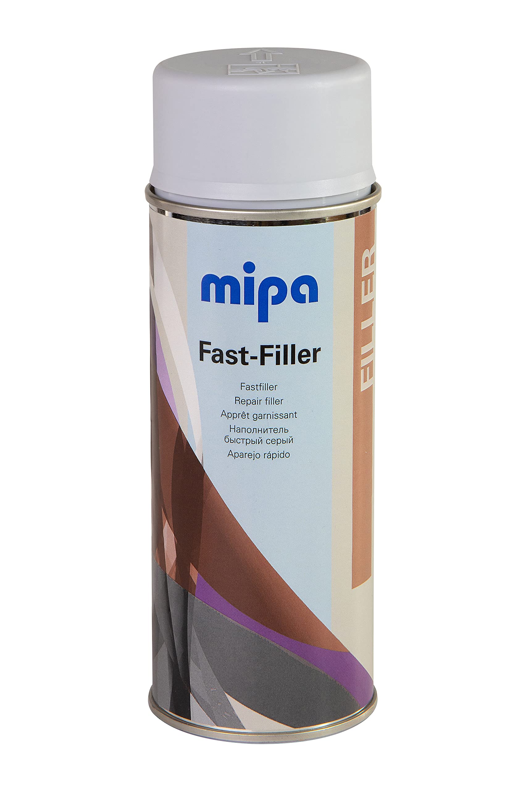 24,43 € / L - MIPA 1K-Fast-Filler, grau Reparaturfüller auf Aluminium und Zink Gebindegröße 400ml Spray von MIPA