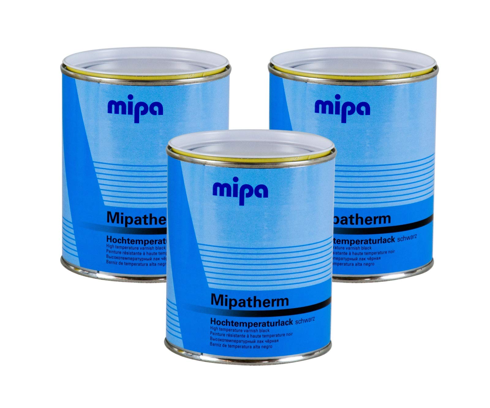 3x MIPA Mipatherm Schwarz Thermolack Ofenlack hitzebeständig bis 800°C 750 ml von MIPA