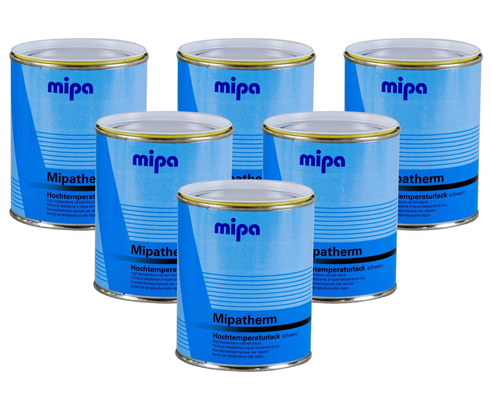 6x MIPA Mipatherm Schwarz Thermolack Ofenlack hitzebeständig bis 800°C 750 ml von MIPA