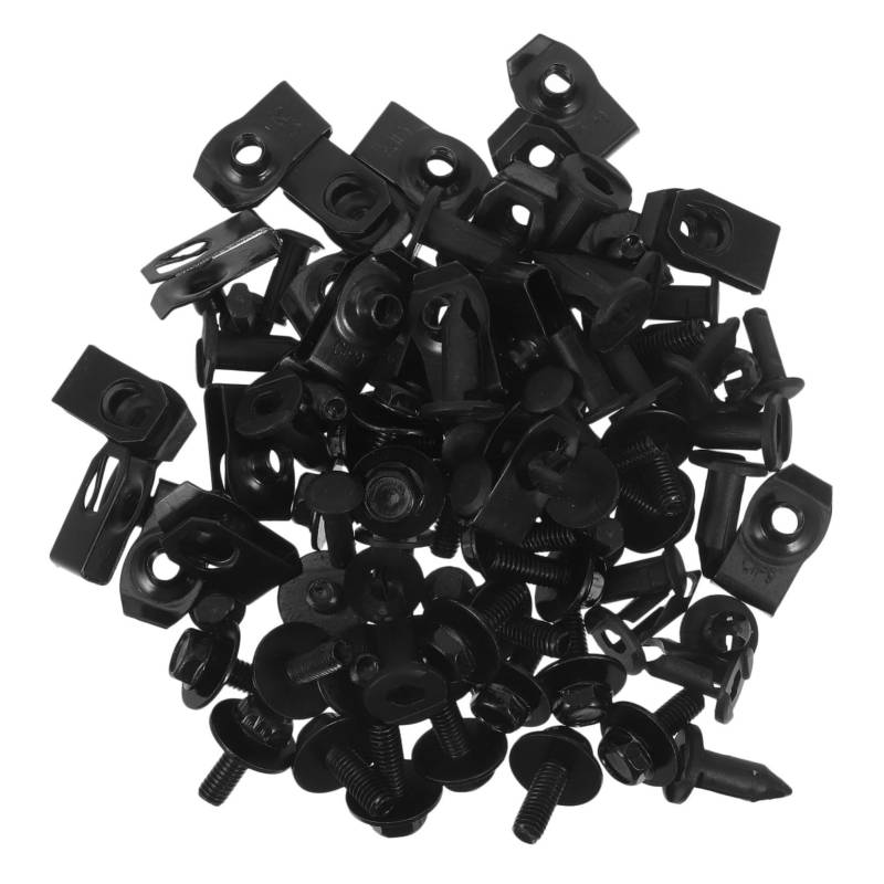 Mipcase 1Satz Auto Befestigungsclips Metallschrauben Eisenplatten und Kunststoffklips für Stoßstangenhalterung Einfache Installation und Zuverlässiger Schutz von Mipcase