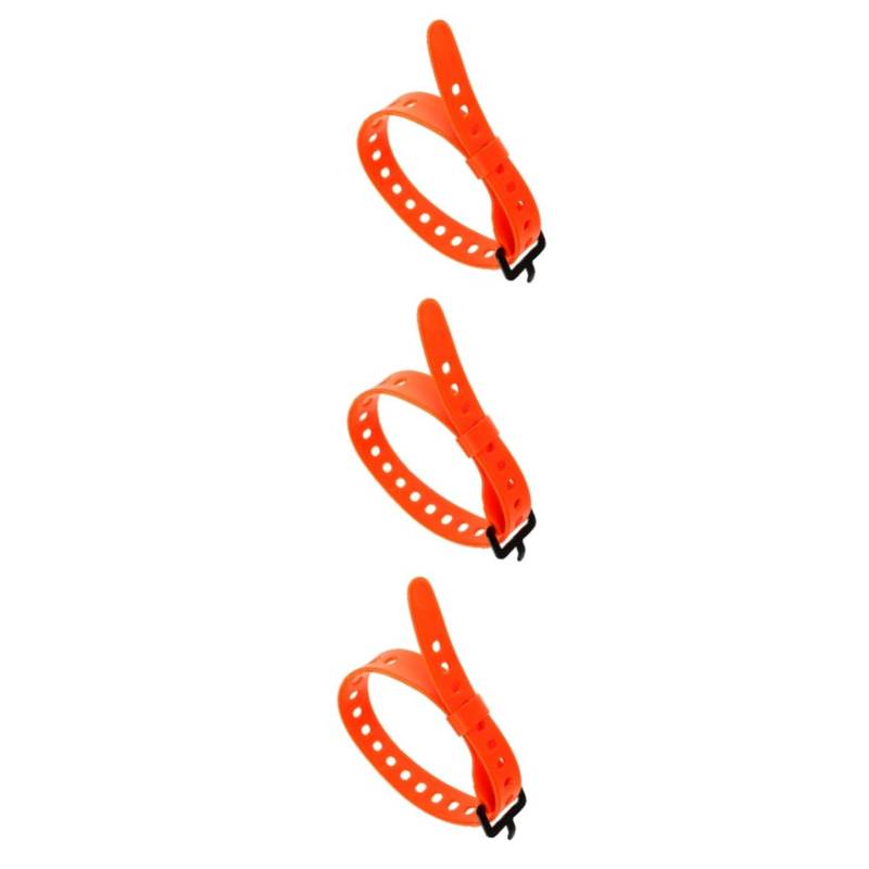 Mipcase 3 Stück Multifunktionsgurte Camping Gepäckgurt Koffergurte Reisezubehör Gepäckschnallen Design Campinggurte Schnallengurte Gepäckgürtel Packgurte Orange Gummi von Mipcase