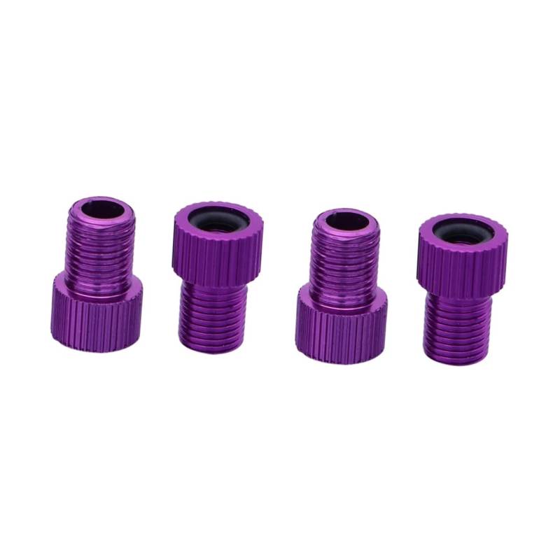 Mipcase 4 Stück Kompressor Adapter Aluminium Luftventiladapter Fahrradventiladapter Reifenventil-adaptersatz Fahrradpumpenadapter Für Rennrad Luftaufblasadapter Reifenluftadapter Violett von Mipcase