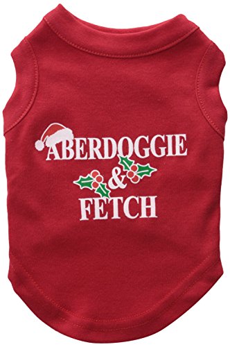 Mirage Pet Products 25,4 cm Aberdoggie Weihnachten Siebdruck Shirts für Haustiere, klein, rot von Mirage Pet Products