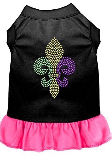 Mirage Pet Products 57–57 mdbpbpk Pink Mardi Gras Fleur de Lis Strass Kleid Schwarz mit heller, mittel von Mirage Pet Products