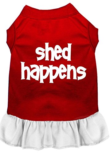 Mirage Pet Products 58–16 xsrdwt Shed Happens Screen Print Kleid, X-Small, Rot mit Weiß von Mirage Pet Products