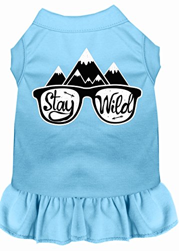 Mirage Pet Products 58–57 bblmd Stay Wild Bildschirm Print Hund Kleid, Medium, Baby Blau von Mirage Pet Products