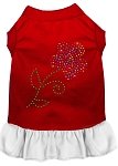 Mirage Pet Products Strass Multi Flower Kleid, X-Small, Rot mit Weiß von Mirage Pet Products