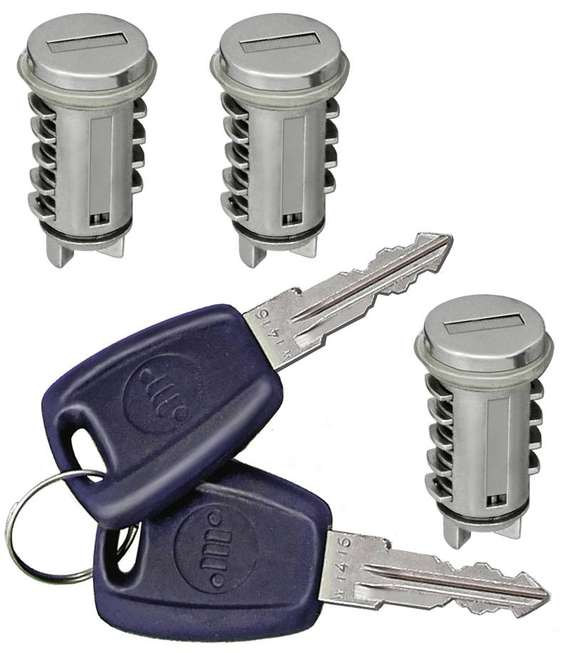 MANIGLIE Porta ESTERNE KIT BLOCCHETTI Con CHIAVE 3 PEZZI 2 Porte e 1 Chiusura posteriore Per Punto 3-5 Porte dal 1999 al 2010 von MIRAGLIO