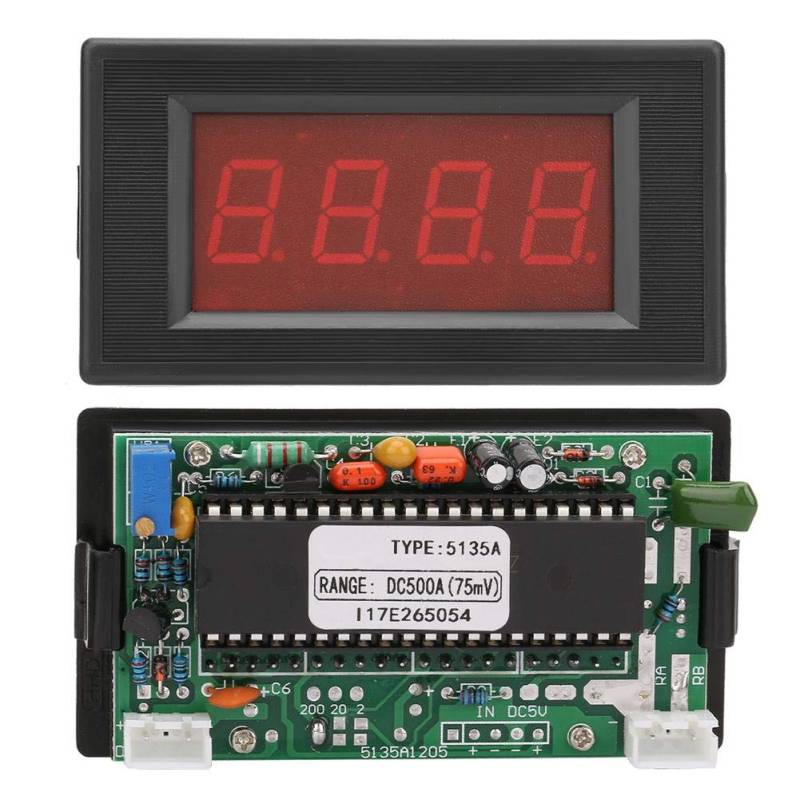 LED Digital Panel Meter, Spannung Strom Meter DC Amperemeter Ampere Meter Digit Rote LED(DC500A (75mV)) von Miskall