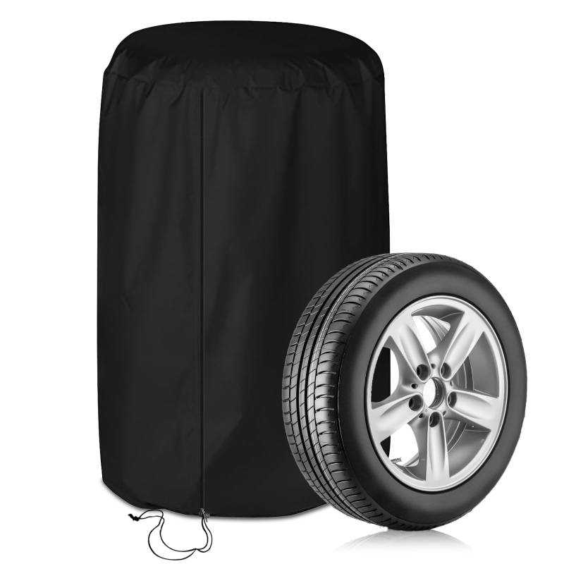 Universale Reifenabdeckung für 4, Auto Reifen Schutzhülle mit Reißverschluss und Tunnelzug Reifenhülle wasserdichte Reifensack Große Reifentasche Reifentaschen Schwarz von Mitening