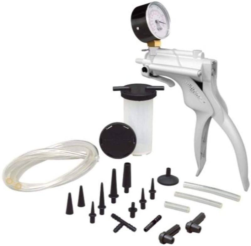 Mityvac MV8000 Kfz-Tunup- und Bremsenentlüftungs-Set, Selectline Handpumpe (MV8010), EIN-Finger-Vakuumentriegelung, ergonomisches Design, getriebelose Membranlehre, 127 g Flüssigkeitsbehälter, 4 von Mityvac