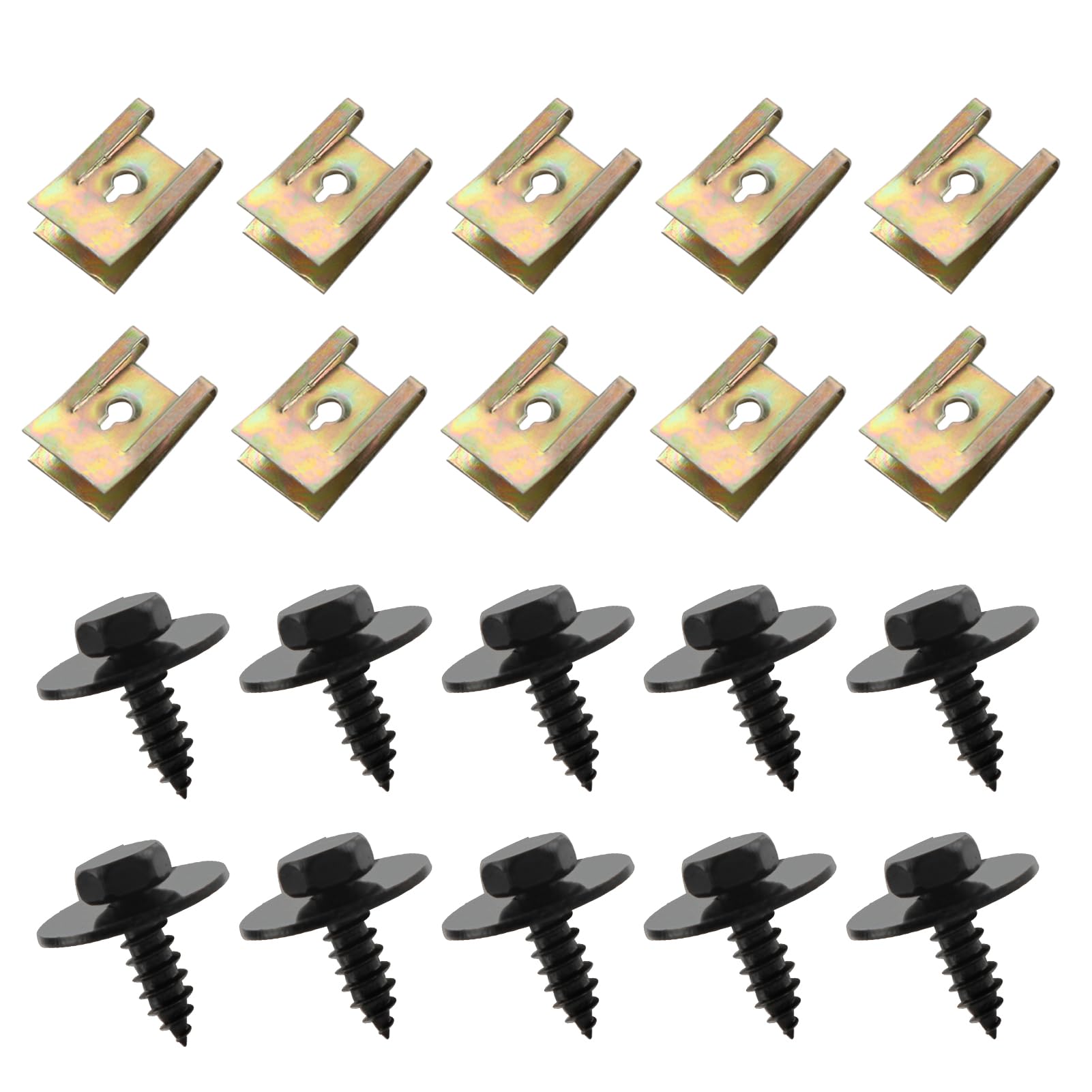 10 Sätze Blechmutter Schraube Mutter Clip Kit,Karosserieschrauben Set Unterboden Unterfahrschutz Schraube U Typ Schrauben, Auto Unterboden Schrauben FüR Radlauf-Abdeckung,Unterboden-Fender Passend 10 Sätze Blechmutter Schraube Mutter Clip Kit,Karosserieschrauben Set Unterboden Unterfahrschutz Schraube U Typ Schrauben, Auto Unterboden Schrauben FüR Radlauf-Abdeckung,Unterboden-Fender Passend von Miunpri