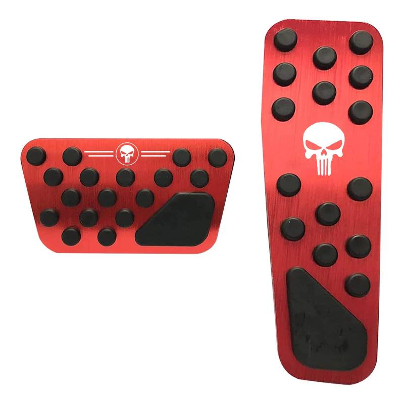 Miytsya Rutschfeste Aluminium-Bremspedal-Pedal-Pedalbeläge, ohne Bohren, passend für Dodge 2009–2022 Challenger Charger Chrysler 300C, Rot, 2 Stück von Miytsya