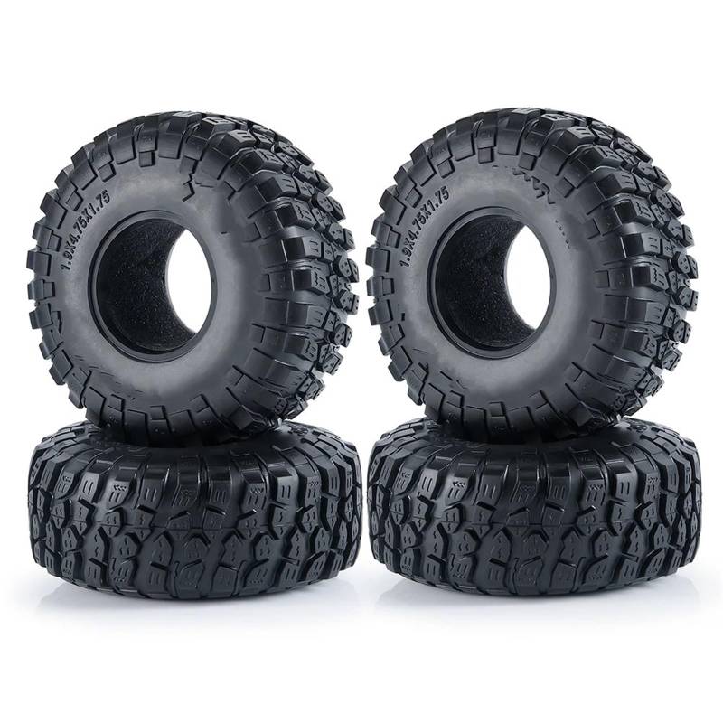 Mkytkv Beadlock Felgen Reifen Kompatibel Mit TRX4 Für Axial SCX10 90046 Für Capra D90 D110 Für Wraith 4 Stück 1,9 Zoll Radreifen 120 X 52 Mm Für 1/10 RC Rock Buggy Crawler Car von Mkytkv