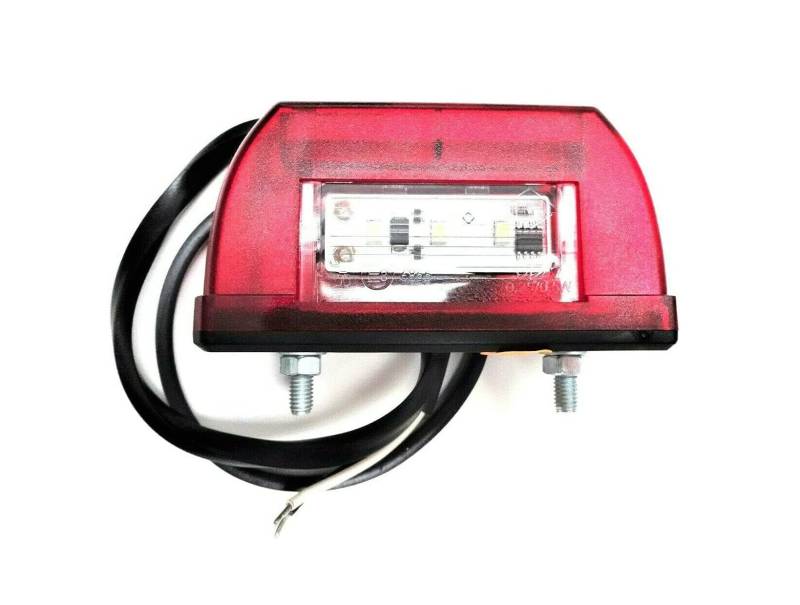 MelTruck® Rot LED Kennzeichenbeleuchtung mit Positionsleuchte 12V 24V für PKW LKW Anhänger von MelTruck