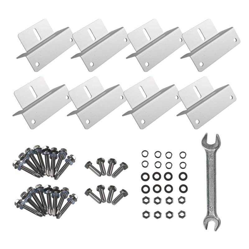Mllepjdh 4/8set Photovoltaic Solar Panel Mount Zubehör Endklemme Aluminiumlegierungshalterung Für Solarpanel von Mllepjdh