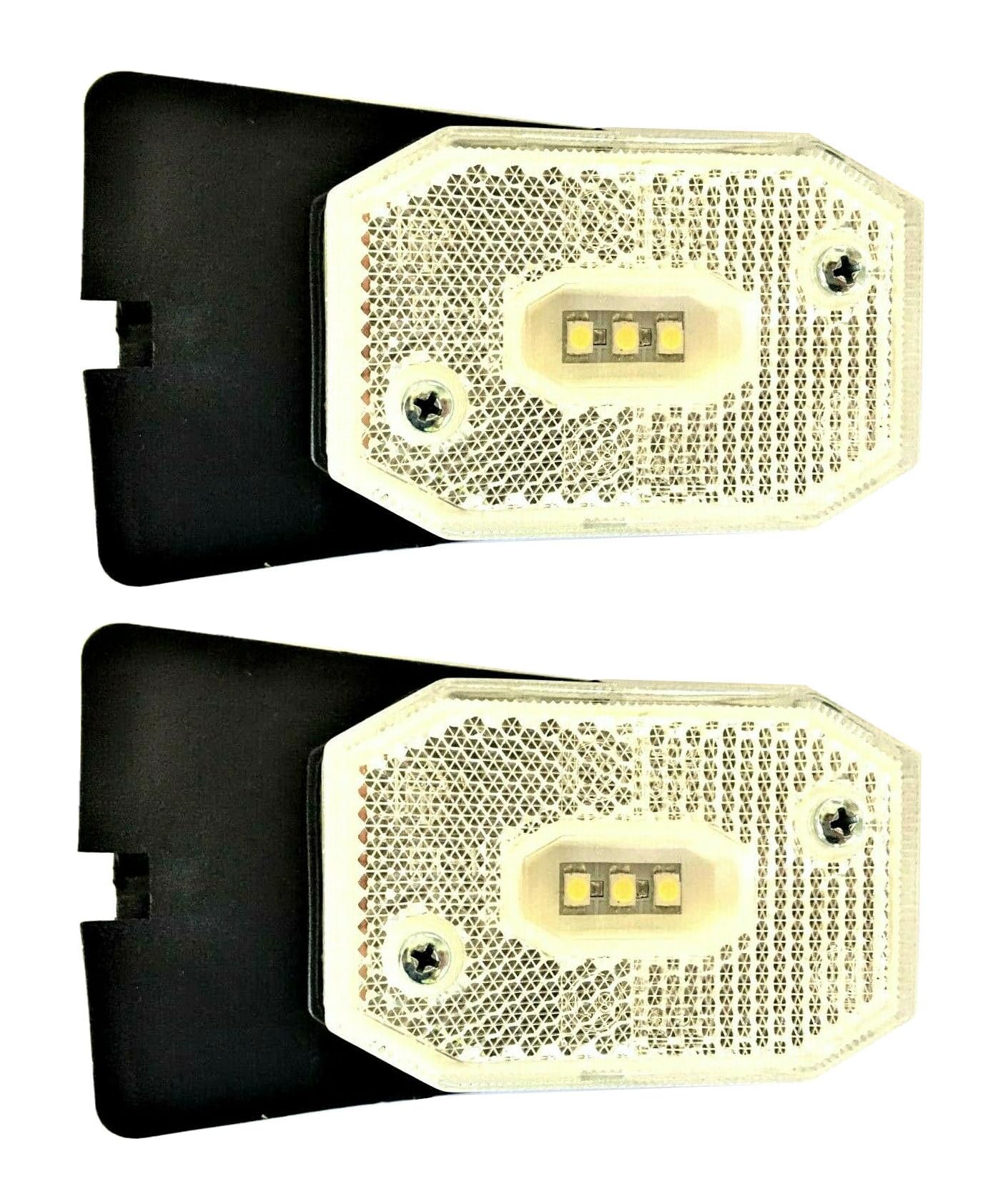 MelTruck® 2x LED Begrenzungsleuchte Umrissleuchte Halter Schnellanschluss mit flachem Griff SET (Winkelgriff + QS075) von MelTruck