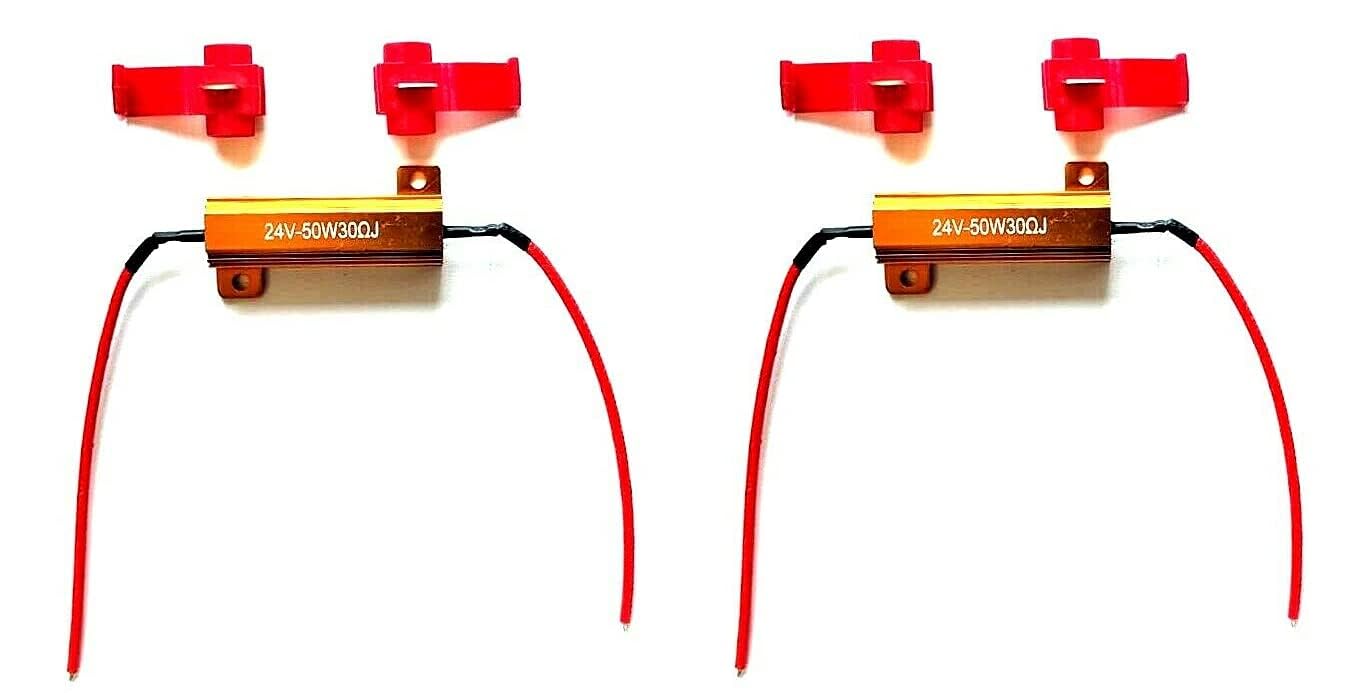 MelTruck 2x Widerstände Lastwiderstand mit Kabelklemmen 24V 50W 30Ω Ohm für LED Rückleuchte MelTruck 2x Widerstände Lastwiderstand mit Kabelklemmen 24V 50W 30Ω Ohm für LED Rückleuchte von Mlx