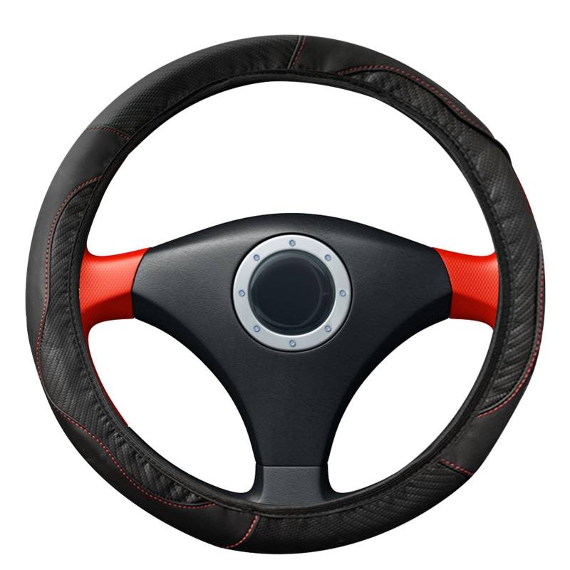 Mlysnd Premium Lenkradbezug Universal 38 cm – Atmungsaktive Anti-Rutsch Autoabdeckung, D-Förmiges Design für Komfort & Sportliches Interieur von Mlysnd
