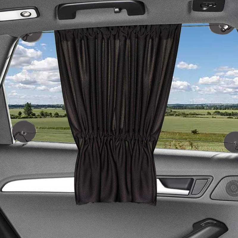 Sonnenschutz Auto Seitenscheibe Schwarze, Sonnenrollo Auto, Rollfunktion Mit Flexibler GrößEneinstellung Und Uv-Schutz (2er-Set), Sonnenschutz Auto Bis Zu 65 X 50cm von Mmgoqqt