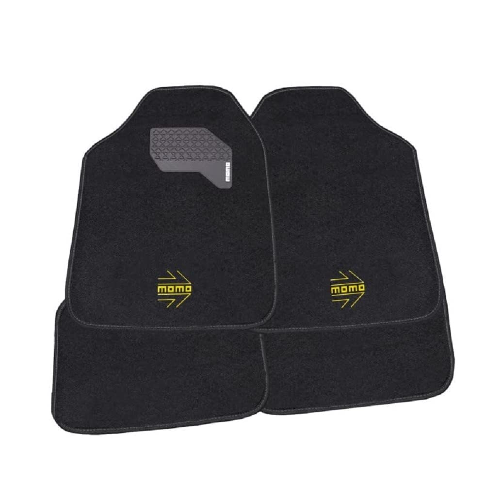 Momo Komplett-Set 4 Stück Universal-Autofussmatten Schwarz/Gelb Momo Komplett-Set 4 Stück Universal-Autofussmatten Schwarz/Gelb von Momo
