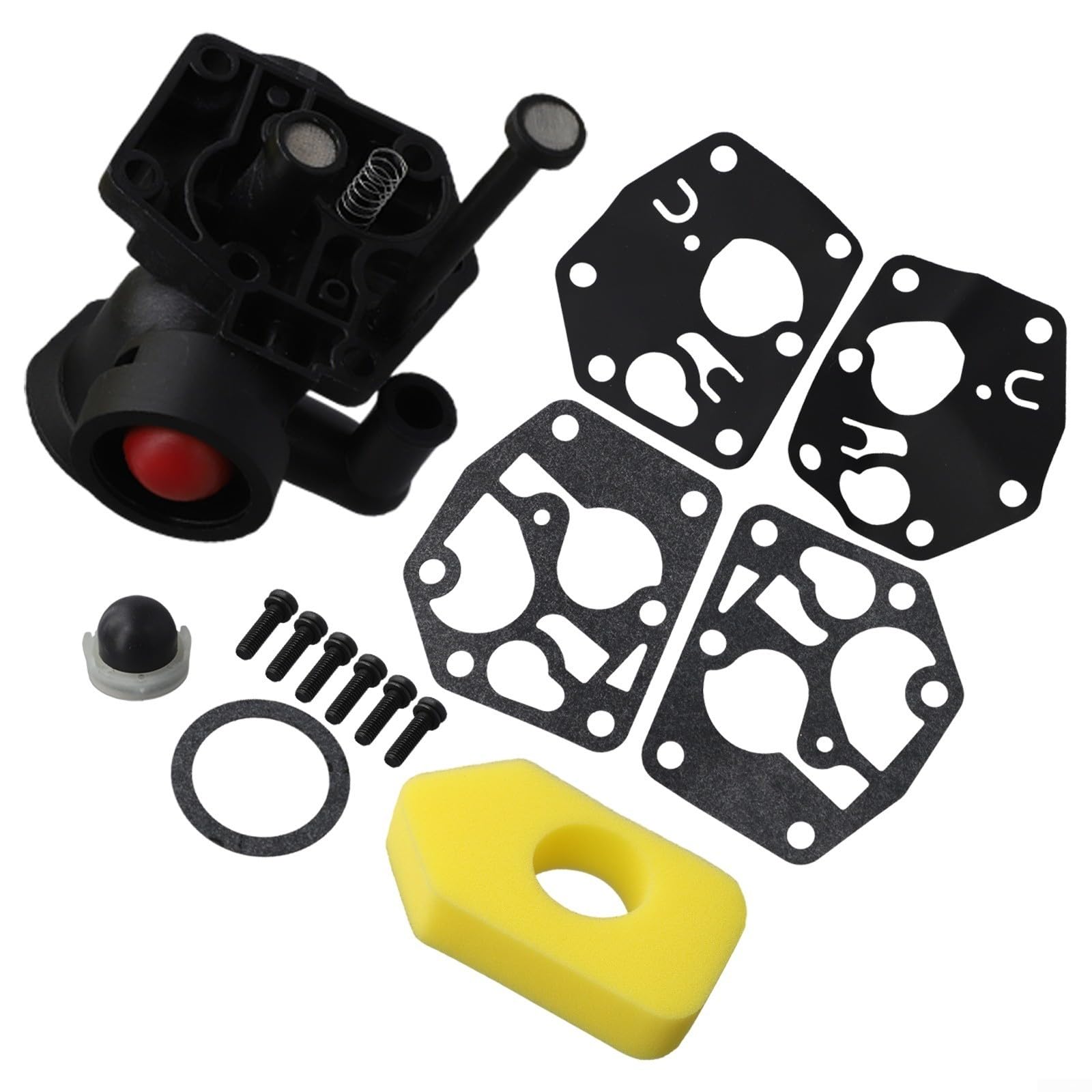 Funktionaler Vergaser für Rasenmäher für 499809 494775 494407 3 3 5 3 75 4 5, komplettes Set mit Filter und vier Dichtungen Funktionaler Vergaser für Rasenmäher für 499809 494775 494407 3 3 5 3 75 4 5, komplettes Set mit Filter und vier Dichtungen von MoSundi