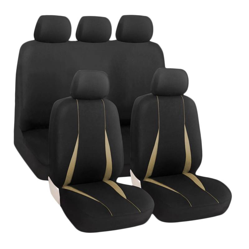 Mobestech 1 Satz Autositzüberzug Kopfstütze Sitzbezug für Auto Rücksitz Autositzschutz Rückseite schützend LKW automatten Autositzabdeckungen Vordersitzbezüge für Autos 100% Polyester Beige von Mobestech