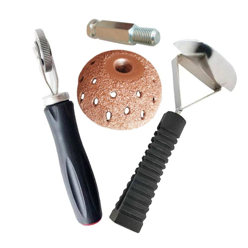Mobestech 1Satz Reifenreparaturset mit Schalldämpfungsrolle Teiliges Reifen Patch Kit für Autos Motorräder und Fahrräder Druckrolle und Schleifkopf Vielseitig Einsetzbar von Mobestech