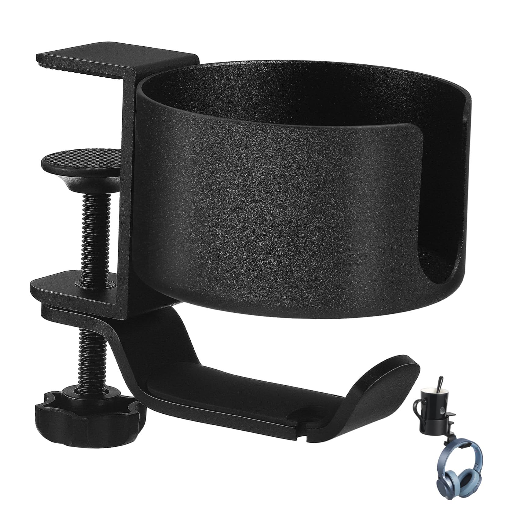Mobestech Kopfhörer Aufhänger mit Getränkehalter Verstellbarer Gaming Kopfhörerständer aus Tischklemme für Controller Handtaschen und Fernbedienungen Mobestech Kopfhörer Aufhänger mit Getränkehalter Verstellbarer Gaming Kopfhörerständer aus Tischklemme für Controller Handtaschen und Fernbedienungen von Mobestech