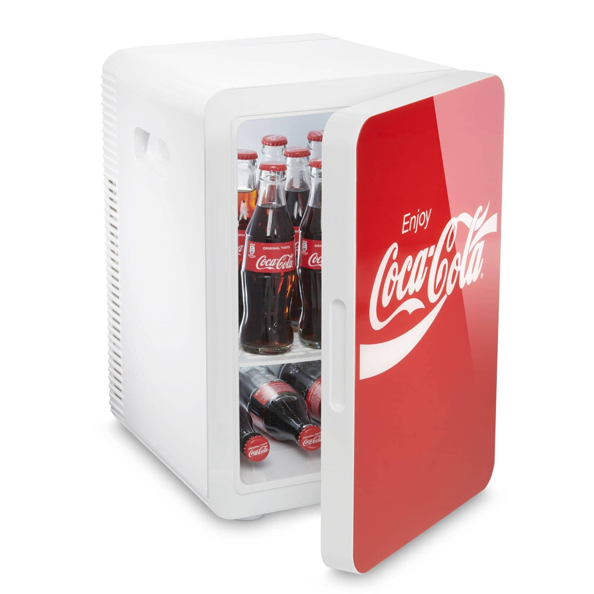 Coca-Cola MBF20 Classic Mini-Kühlschrank thermo-elektrisch, Rot/Weiss, 20 l, Kühlbox mit Kühl- und Heizfunktion, 12/230 V von Mobicool