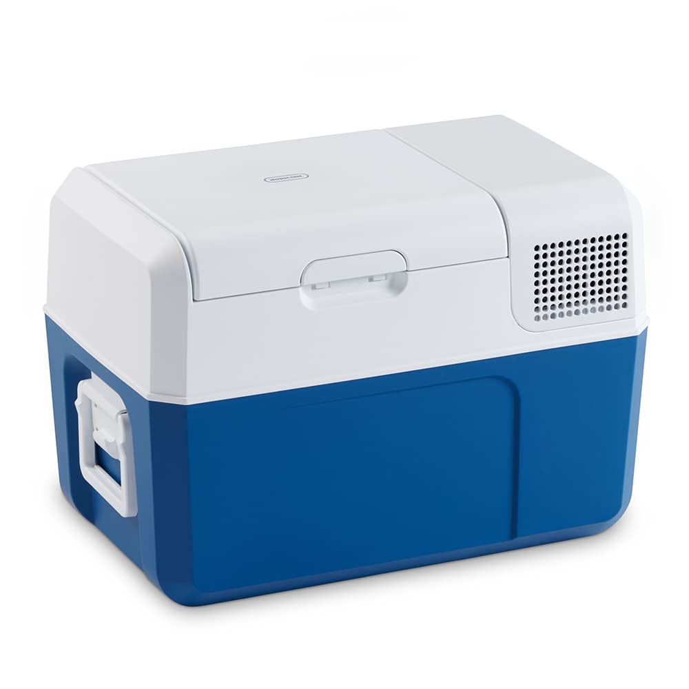 Mobicool MCF32, elektrische Kompressor-Kühlbox, 31 l, 12/24/230 V, Mini-Kühlschrank für Auto, Lkw, Boot, Reisemobil und Steckdose, Weiß/Blau von Mobicool